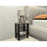 Mesa De Cabeceira Mesa De Apoio Mesa Auxiliar Mesa Lateral Preto Com Amadeirado Escuro