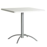 Mesa De Jantar Quadrada 75,5x79cm Casual Cromado/branco