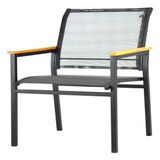 Cadeira Para Jardim E Varanda 90cm X 50cm Amarelo / Preto