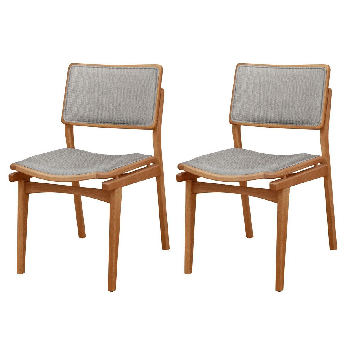 Conjunto Com 2 Cadeiras Em Madeira Eloa Luna / Imbuia Natural