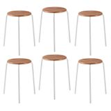 Conjunto 6 Banquetas Para Sala De Jantar Cumbuca Branco/nature