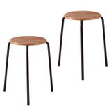 Conjunto 2 Banquetas Para Sala De Jantar Cumbuca Preto/nature