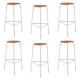 Conjunto 6 Banquetas Para Sala De Jantar Cumbuca Branco/nature