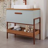 Gabinete Para Banheiro Com Cuba Hana Espresso Móveis Pistache