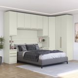 Guarda-roupa Modulado Casal Completo 9 Portas 6 Gavetas Canto Oblíquo Seletto Areia