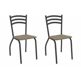 Cadeira Sala De Jantar Portugal 2c007prf Aço Kit 2 Un Preto/boucle Bege Fendi - Kappesberg