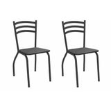 Cadeira Sala De Jantar Portugal 2c007prf Aço Kit 2 Un Preto/ano Branco - Kappesberg