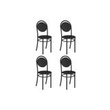 Cadeira Sala De Jantar 190 Aço Kit 4 Uni Preto/courano Preto - Carraro