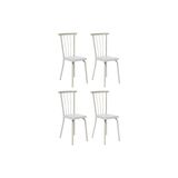 Cadeira Sala De Jantar 154 Aço Kit 4 Uni Prata/courano Branco - Carraro