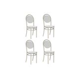 Cadeira Sala De Jantar 190 Aço Kit 4 Uni Prata/courano Branco - Carraro