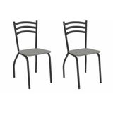 Cadeira Sala De Jantar Portugal 2c007prf Aço Kit 2 Un Preto/boucle Cinza - Kappesberg