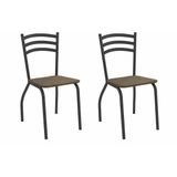 Cadeira Sala De Jantar Portugal 2c007prf Aço Kit 2 Un Preto/suede Cappuccino - Kappesberg