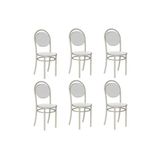 Cadeira Sala De Jantar 190 Aço Kit 6 Uni Prata/courano Branco - Carraro