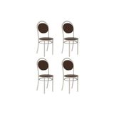 Cadeira Sala De Jantar 190 Aço Kit 4 Uni Prata/courano Cacau - Carraro