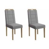 Cadeira Sala De Jantar Flora 2cad161 Madeirado Kit 2 Un Carvalho/suede Cinza - Kappesberg