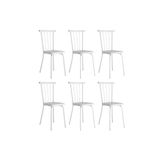 Cadeira Sala De Jantar 154 Aço Kit 6 Uni Branco/courano Branco - Carraro