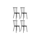 Cadeira Sala De Jantar 154 Aço Kit 4 Uni Preto/courano Preto - Carraro