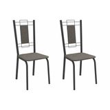 Cadeira Sala De Jantar Florença 2c005prf Aço Kit 2 Un Preto/linho Escuro - Kappesberg