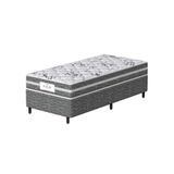 Conjunto Box Solteiro Mola Ensacada Prodormir Solar Bambu Cinza