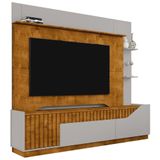 Estante Painel Para Tv 75 Pol 210cm Shay Naturalle/off B02 - Mpozenato
