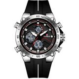 Relógio Masculino Militar Esportivo Dual Display A Prova Dagua Preto Prata