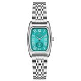 Relógio Feminino Vintage Pulseira Em Aço Mostrador Elegante Casual À Prova Dagua Azul Prata