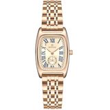 Relógio Feminino Vintage Pulseira Em Aço Mostrador Elegante Casual À Prova Dagua Rosé