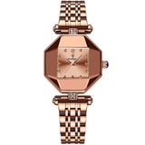 Relógio Feminino De Quartzo Casual Design Criativo Em Aço Inoxidável À Prova Dagua Rose