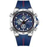 Relógio Masculino Militar Esportivo Dual Display A Prova Dagua Azul Prata