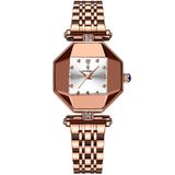 Relógio Feminino De Quartzo Casual Design Criativo Em Aço Inoxidável À Prova Dagua Branco Dourado