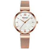 Relógio Minimalista Feminino Quartzo Pulseira Em Aço Design Elegante Casual Dourado Rose