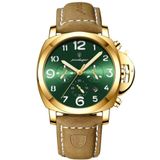 Relógio Masculino Casual De Quartzoesportivo À Prova Dagua 3atm Verde Dourado