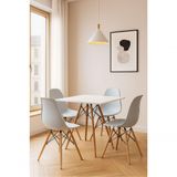 Conjunto Mesa Eiffel Quadrada 90cm Branca Com 4 Cadeiras Design Moderno E Conforto!
