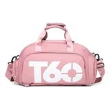 Bolsa Mochila Mala Fitness Treino De Viagem Academia Alça Transversal Compartimento Para Sapato Rosa Claro