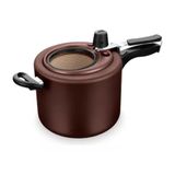 Panela De Pressão Alumínio Chocolate C/visor De Vidro 4,5l 9195