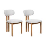 Kit 2 Cadeiras De Jantar Tulipa Estrutura Aço Carbono Laminado Natural Com Estofado Linho Cru