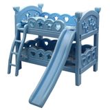 Mini Berço De Brinquedo Infantil Com Escorregador Azul