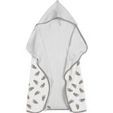 Toalha Baby C/ Capuz Tecebem Estampada C/ Fralda Mia Branco