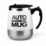 Caneca Misturadora Copo Mixer Magnético 400ml Recarregável Stirring Mug Xícara Elétrica - Branco