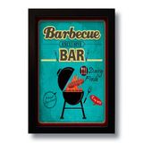 Quadro Decorativo Barbecue Churrasco Vintage 33x43 Cm
