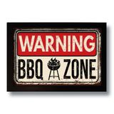 Quadro Decorativo Vintage Bbq Zone Churrasco 33x43 Cm
