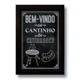 Quadro Decorativo Frase Cantinho Do Churrasco 33x43 Cm