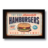 Quadro Decorativo Vintage Hamburgers 33x43 Cm