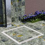 Tampa Casa Máquina Alumínio Rebaixo Aparente Bege 90x90cm