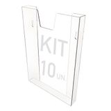 Kit 10 Displays Porta Folha Prontuário Parede A4 Acrílico Ps