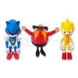 Cartela Sonic The Hedgehog 3 Bonecos Dr Eggman Metal Sonic E Super Sonic Action Figure Miniatura
