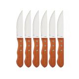 Conjunto Facas Churrasco 6 Peças Jumbo Cabo Madeira Wooden