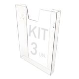 Kit 3 Displays Porta Folha Prontuário Parede A4 Acrílico Ps