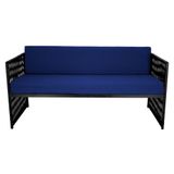 Namoradeira Santiago Para Área Externa De Fibra Sintética Preto/azul