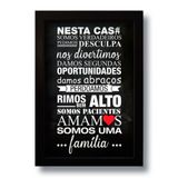 Quadro Decorativo Frase Somos Uma Família 33x43 Cm